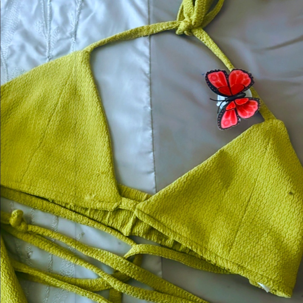 Mini skirt and bikini top super cute and great for the beach or pool events